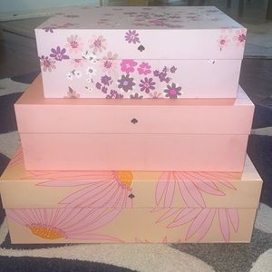 Kate Spade stacking nesting falling flowers boxes